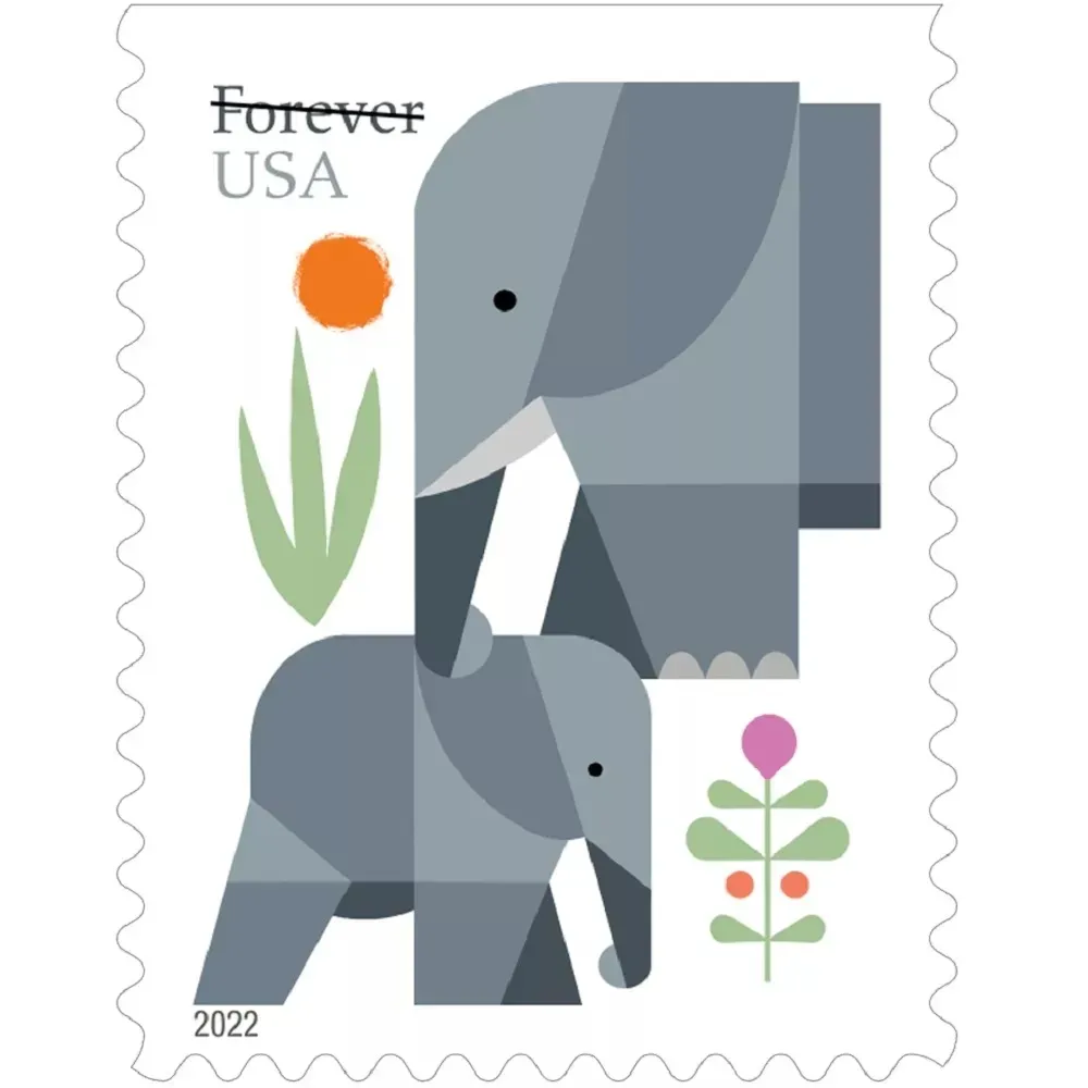 2022 US Elephants First Class Forever Stamps