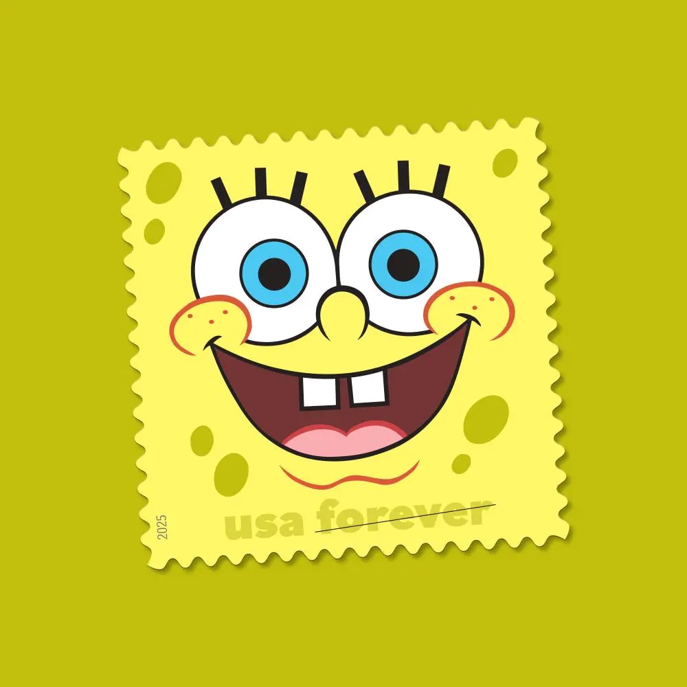 2025 SpongeBob Squarepants Stamps, Sheet of 16